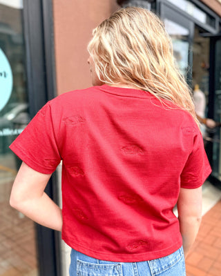 Cardinal Razorback Ritter Cropped T-shirt - Shopbluemoonbentonville
