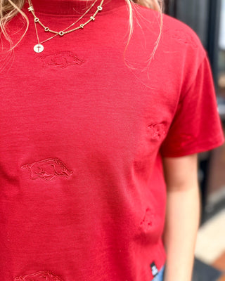 Cardinal Razorback Ritter Cropped T-shirt - Shopbluemoonbentonville
