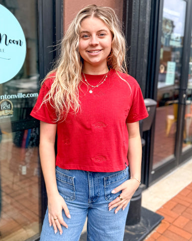 Cardinal Razorback Ritter Cropped T-shirt