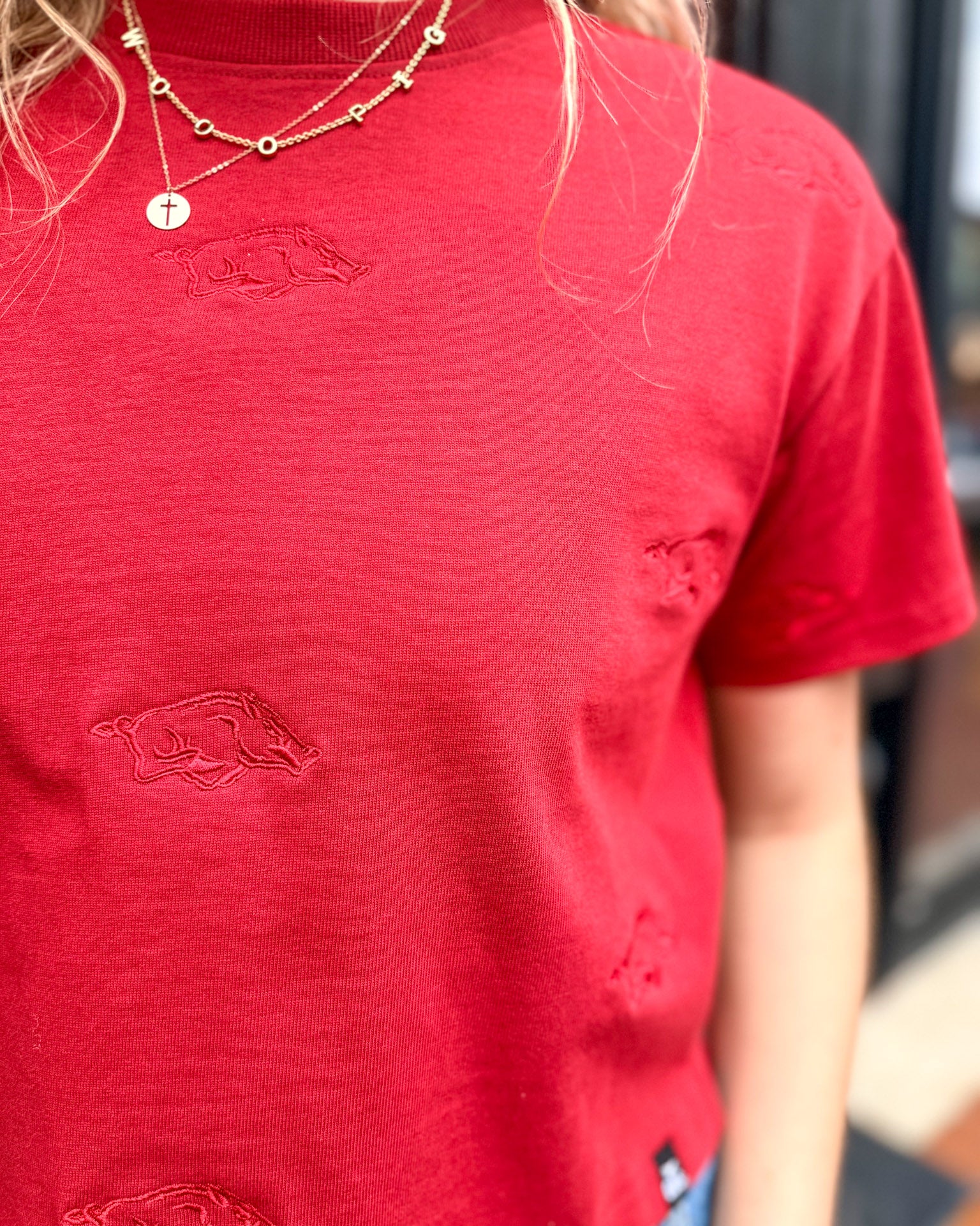 Cardinal Razorback Ritter Cropped T-shirt