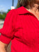 Cherry Red Cable Knit Sweater