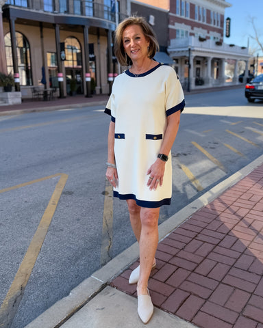 Chic White Contrast Dress