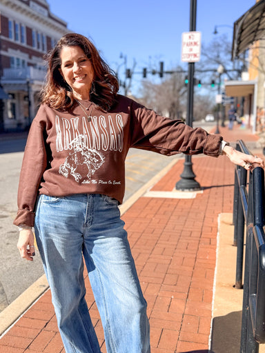 Chocolate Arkansas Western Sweatshirt