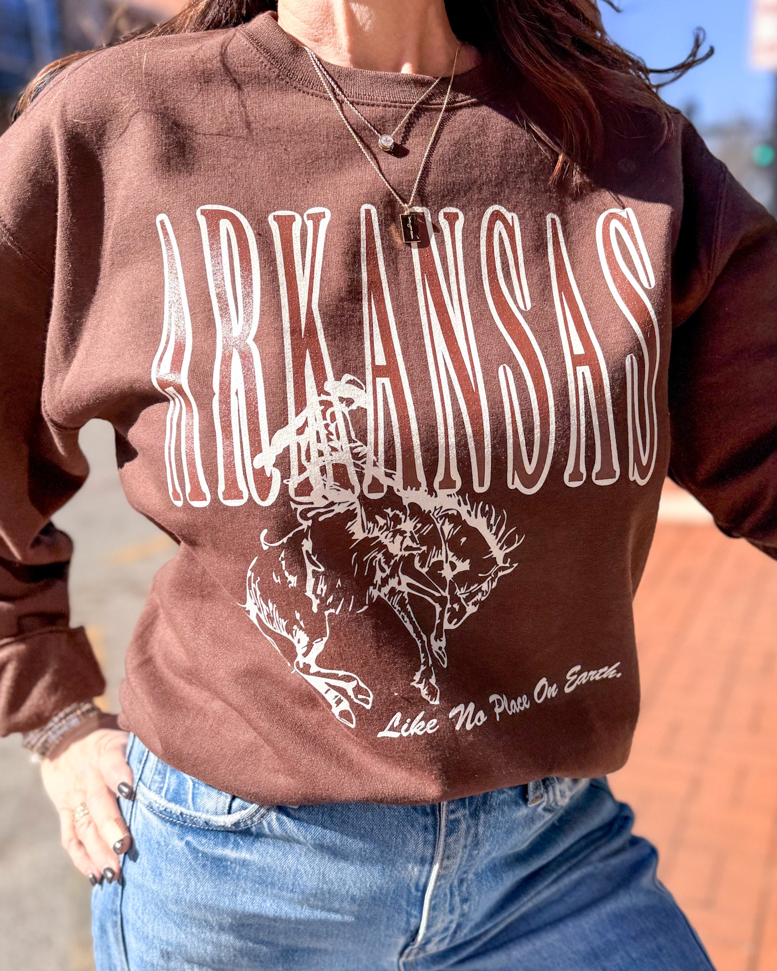 Chocolate Arkansas Western Sweatshirt