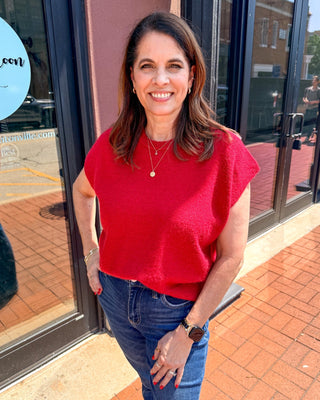 Classic Cardinal Red Crewneck Sweater - Blue Moon Bentonville