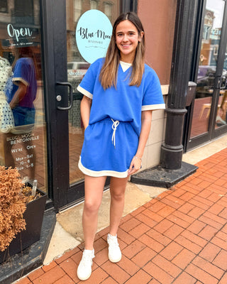 Cobalt Blue Sporty Knit Top - Shopbluemoonbentonville