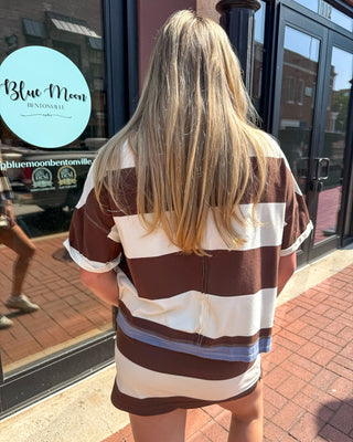Cocoa Striped Skort - Blue Moon Bentonville