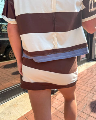 Cocoa Striped Skort - Blue Moon Bentonville