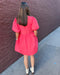 Coral Mini Dress with Bows