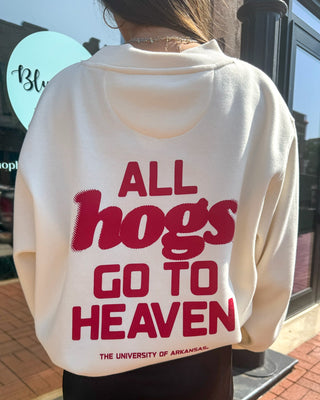 Cream All Hogs Go to Heaven Mock Neck - Blue Moon Bentonville