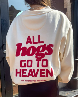 Cream All Hogs Go to Heaven Mock Neck - Blue Moon Bentonville
