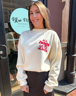 Cream All Hogs Go to Heaven Mock Neck - Blue Moon Bentonville