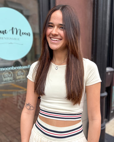 Cream Cropped Top w/Band