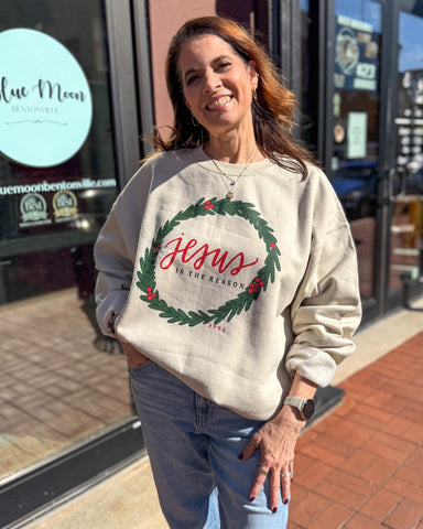 Cream Jesus is the Reason Sweatshirt