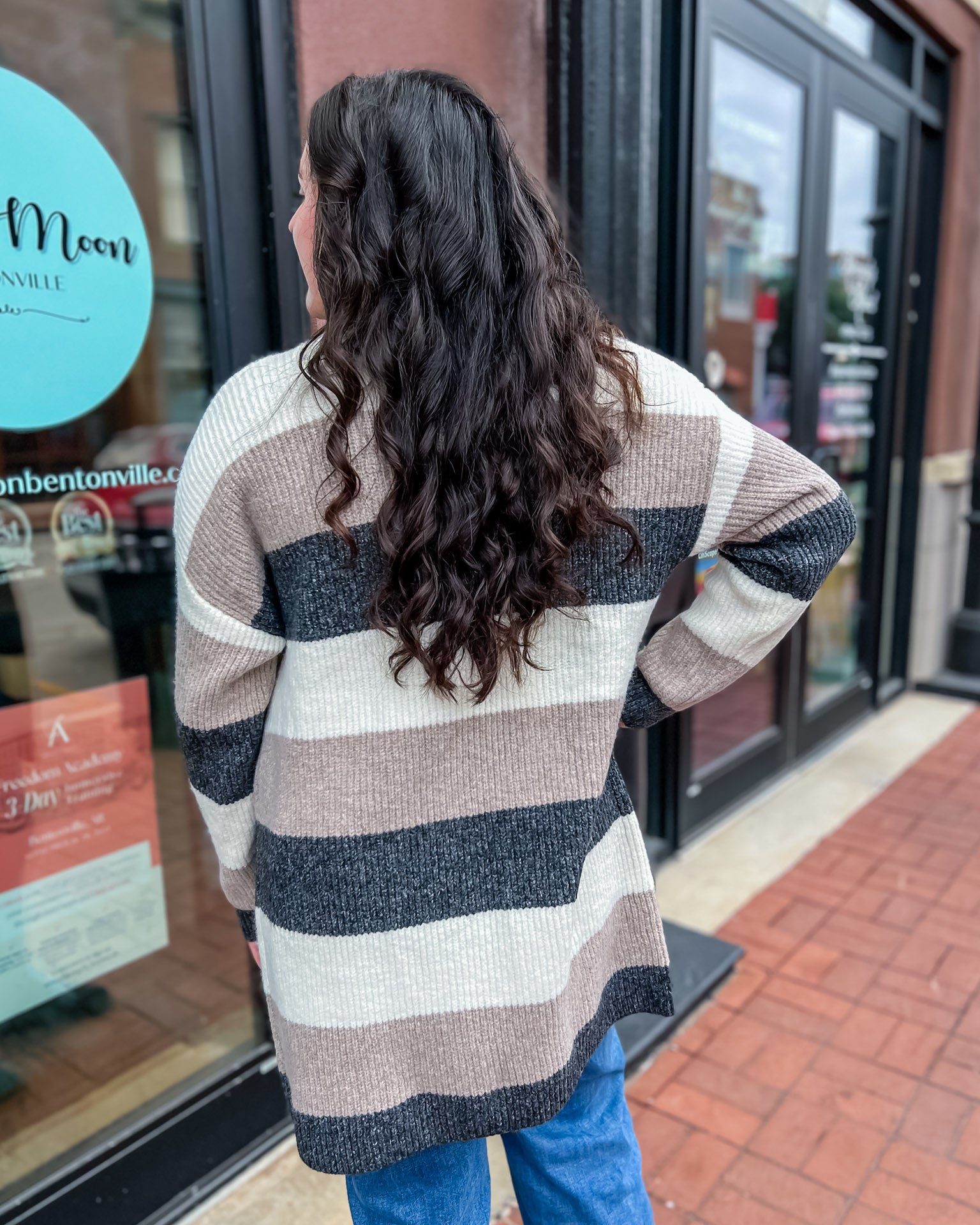 Cream and Beige Colorblock Cardigan