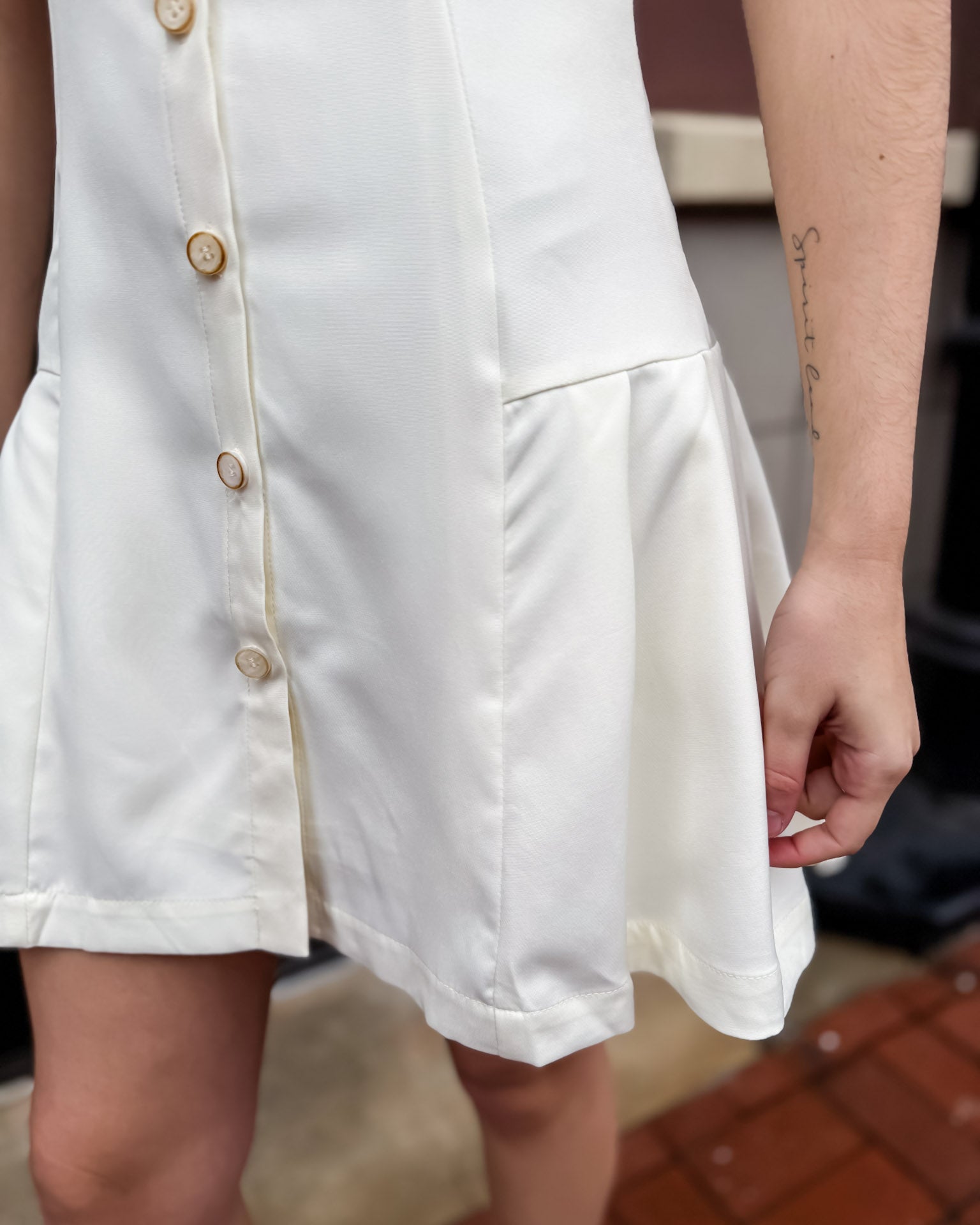 Cream Button Down Shirt Dress