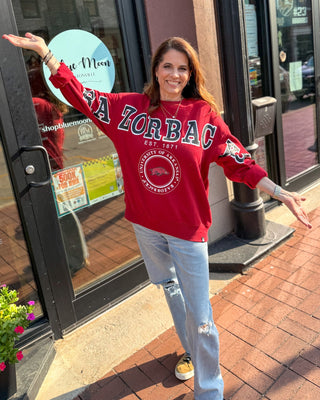 Crimson Razorback Philly Split Sweatshirt - Shopbluemoonbentonville