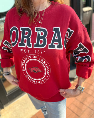 Crimson Razorback Philly Split Sweatshirt - Shopbluemoonbentonville