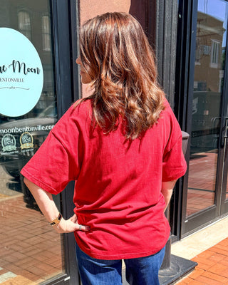 Crimson South Split T-shirt - Blue Moon Bentonville