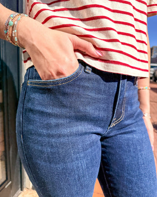 Dark Denim High Rise Rise Bootcut Jeans - Shopbluemoonbentonville