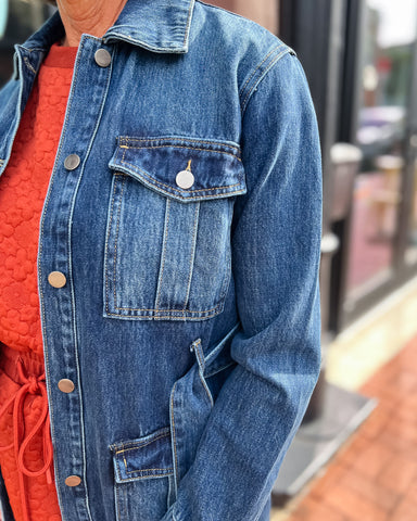 Dark Denim Belted Jscket