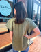 Dark Olive Flutter Sleeve Top