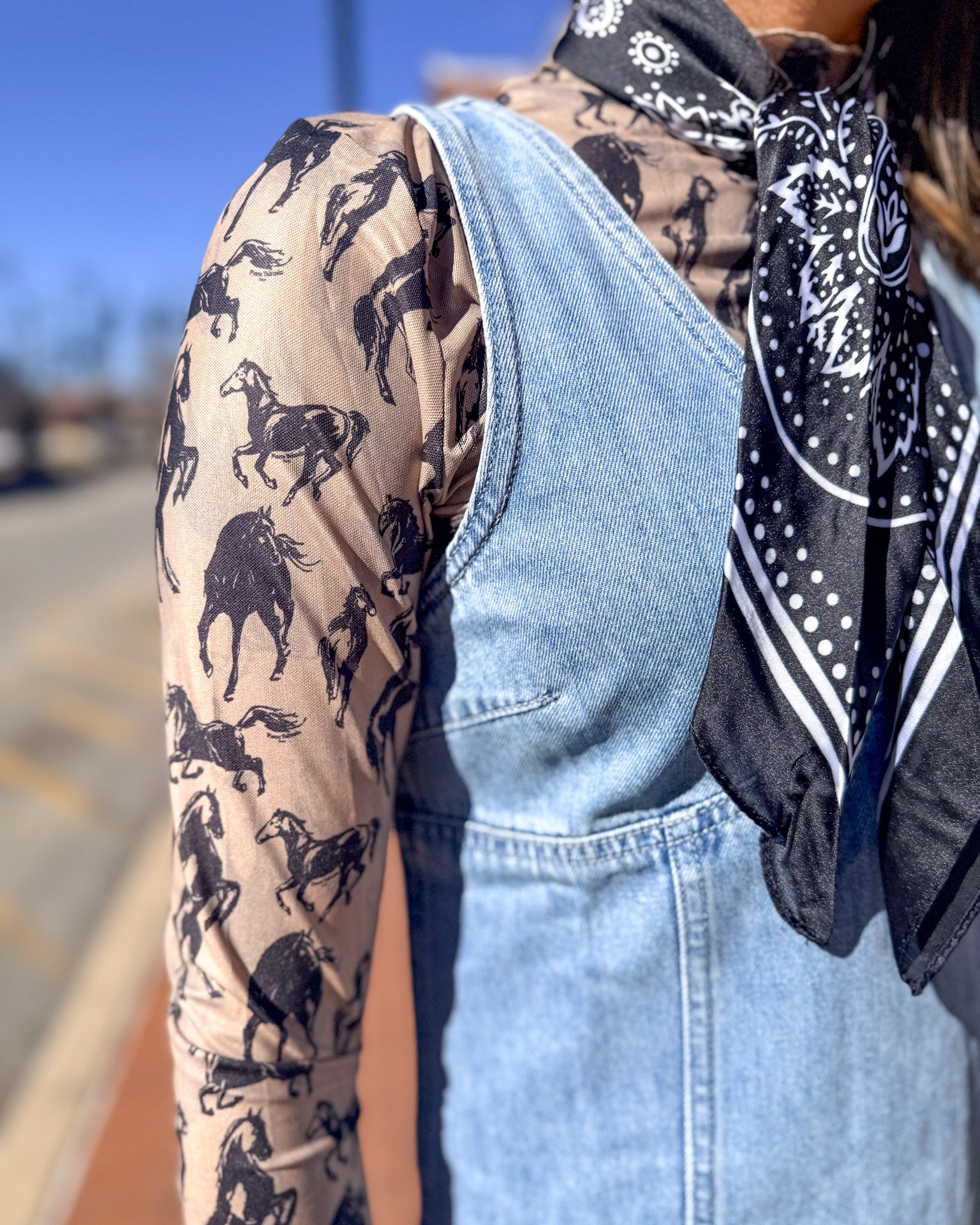 Denim V-Neck Mini Dress