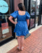 Denim Blue Jacquard Mini Dress