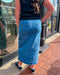 Denim Cargo Midi Skirt