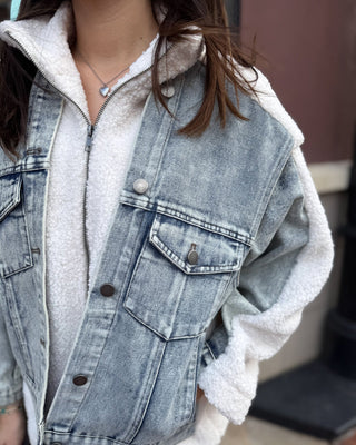 Denim/Sherpa Jacket - Shopbluemoonbentonville