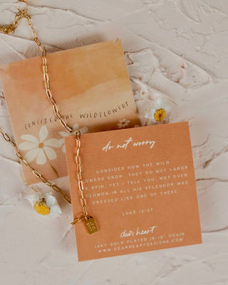 Do Not Worry Mini Tag Necklace - Blue Moon Bentonville