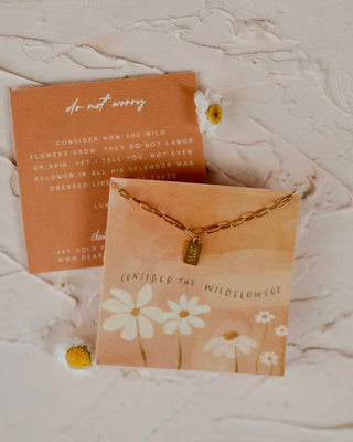 Do Not Worry Mini Tag Necklace - Blue Moon Bentonville