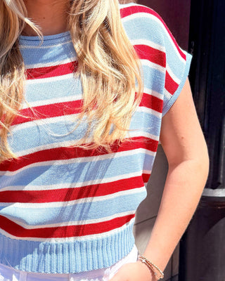 Entro Americana Striped Sweater - Shopbluemoonbentonville