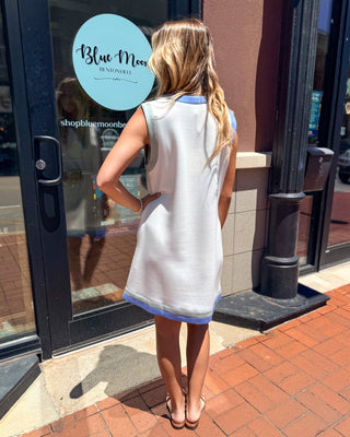 Entro Contrast Trim Summer Shift Dress - Shopbluemoonbentonville