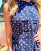 Entro Navy Polka Dot Peplum Top - Shopbluemoonbentonville