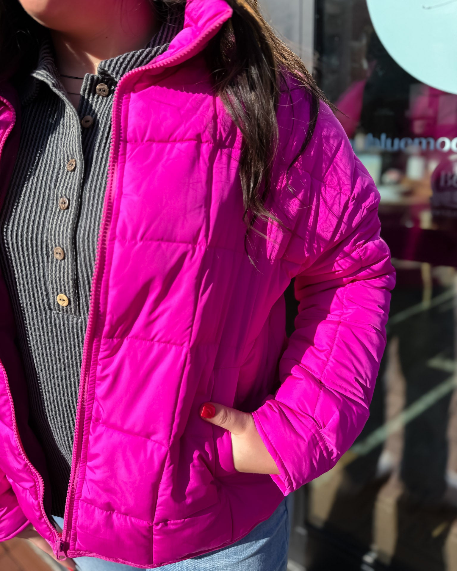 Fuchsia Puffer Coat