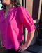 Fuchsia Top with Split Band Collar