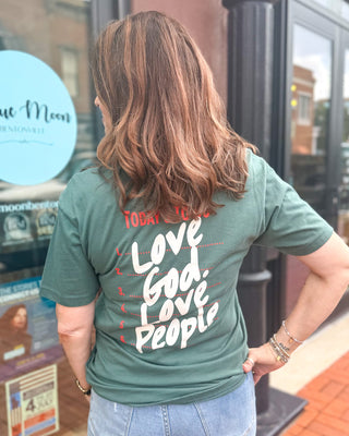 Green Love God, Love People T-shirt - Shopbluemoonbentonville