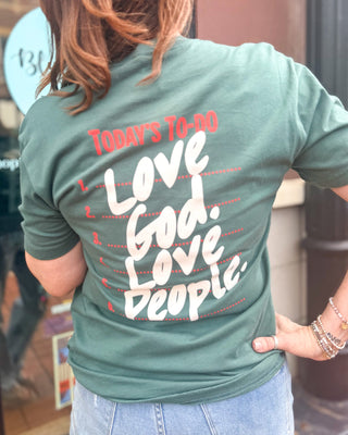 Green Love God, Love People T-shirt - Shopbluemoonbentonville