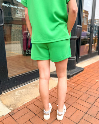 Green Pop Luxe Sand Wash Rib Lounge Shorts - Shopbluemoonbentonville