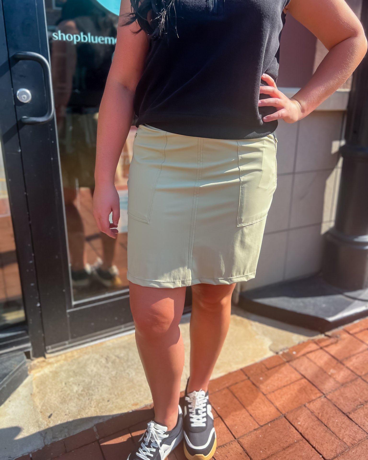 Green Khaki Active Skort