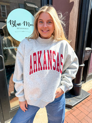 Grey Razorbacks Tall Boy Reversible Sweatshirt