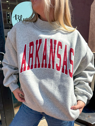 Grey Razorbacks Tall Boy Reversible Sweatshirt