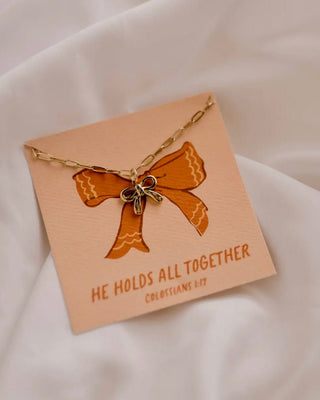 He Holds All Together Charm Necklace - Shopbluemoonbentonville