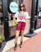 Garnet Faux Leather Shorts