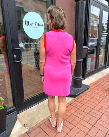 Hot Pink Red Shift Dress