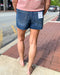 High Rise Clean Cut Hem Denim Shorts