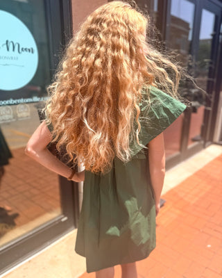 Hunter Green Ruffled Mini Dress - Blue Moon Bentonville