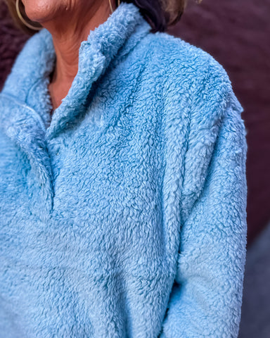 Ice Blue Sherpa Pullover