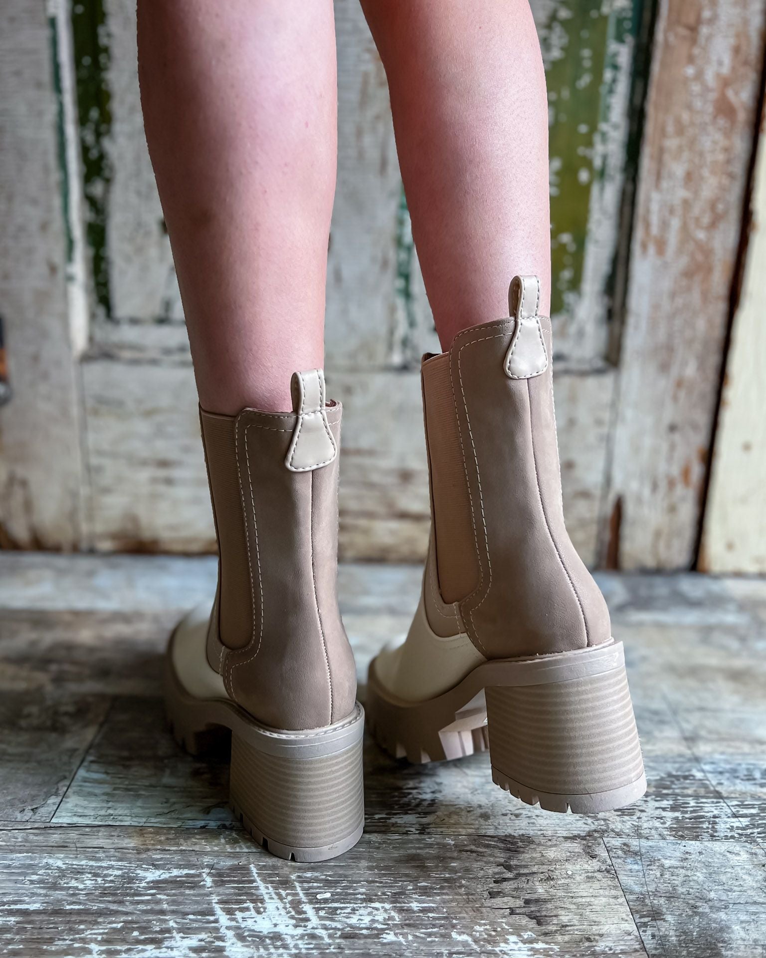 Remi Beige Chunky Boots